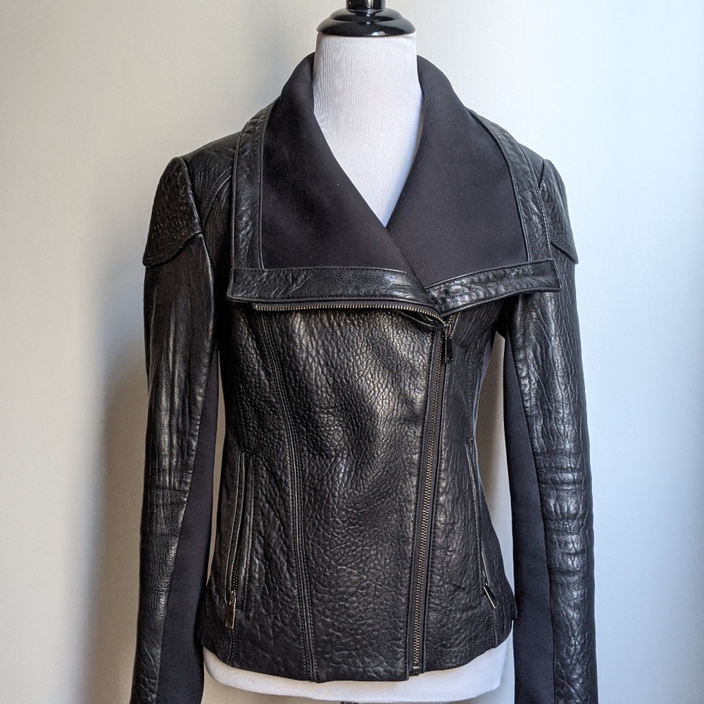Barneys New York Black Leather Jacket
